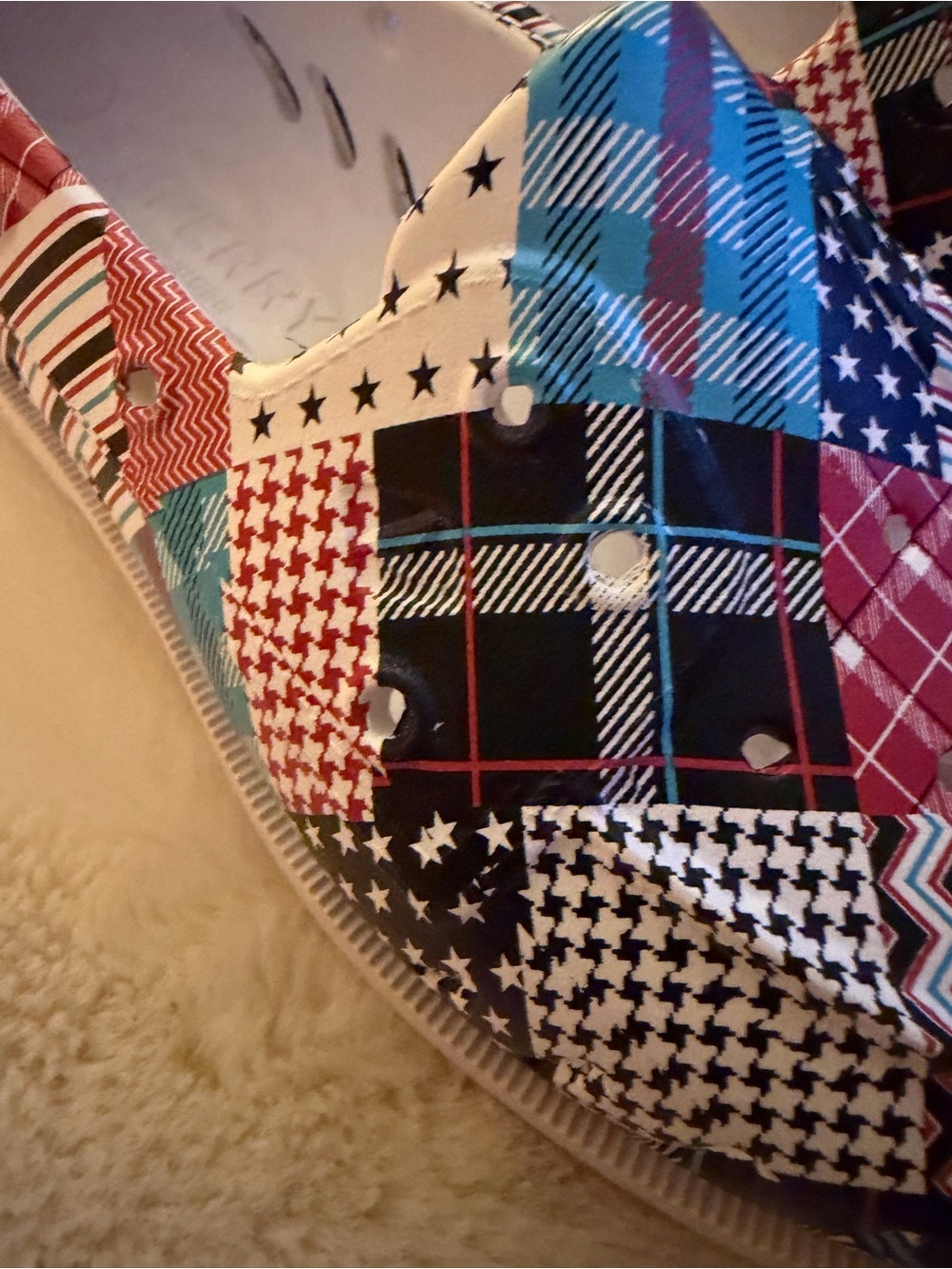 Sperry Patchwork Slip-On Sneakers in Red, Blue & Black - Picture 3 of 7